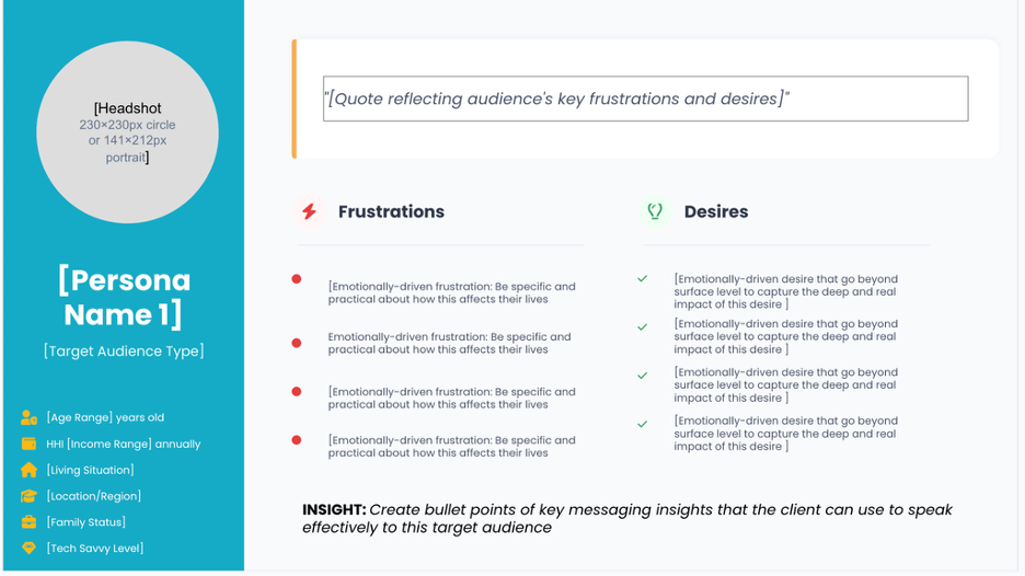 Audience Persona slide